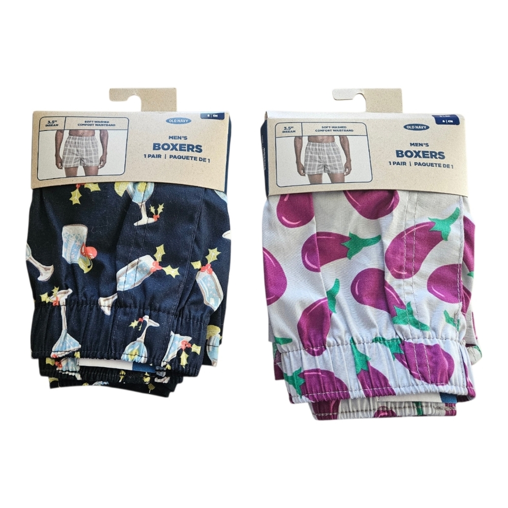 Old Navy Men's Patterned Boxer Underwear Bundle Size S